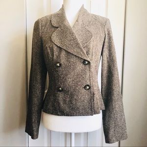 Double Breasted Blazer Suit Jacket 🤎 Brown Tweed